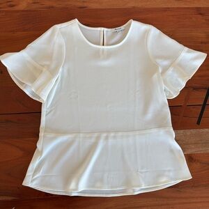 🦊 Madewell Cream Ruffle Sleeve Blouse